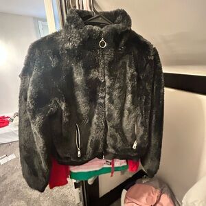 Ambiance Black Faux Fur Outerwear